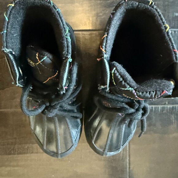 Sperry Port Lace Up Duck Boots Rainbow/Black - Toddler Size 11M - Picture 4 of 8